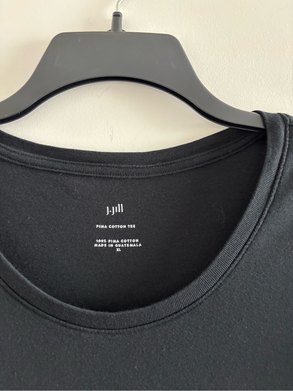J. Jill Pima Cotton Tee T-Shirt Black Short Sleeve Womens XL Casual Minimalist - Picture 5 of 9